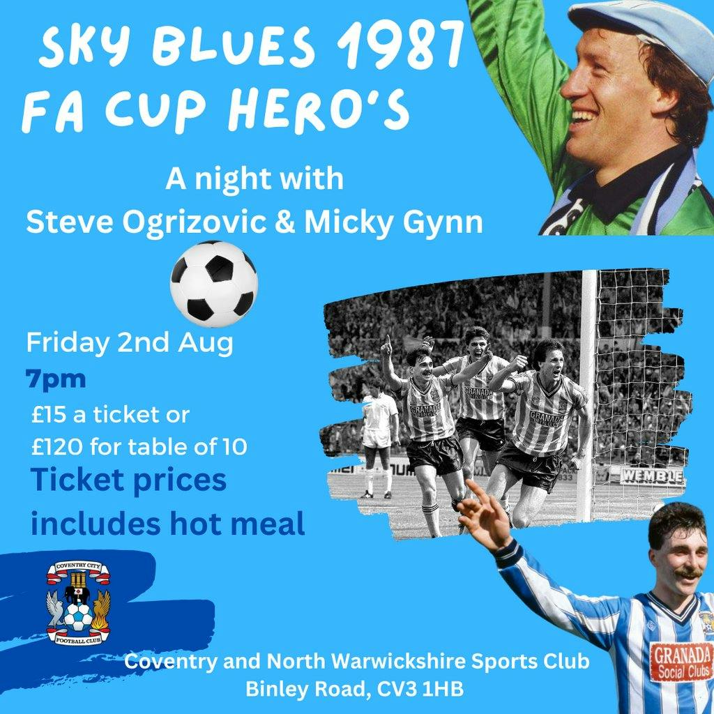 A Night with Micky Gynn & "Oggy" Q&A night with 1987 Cup Winners
