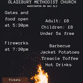 Glazebury Methodist Church Bonfire and Fireworks display 2026