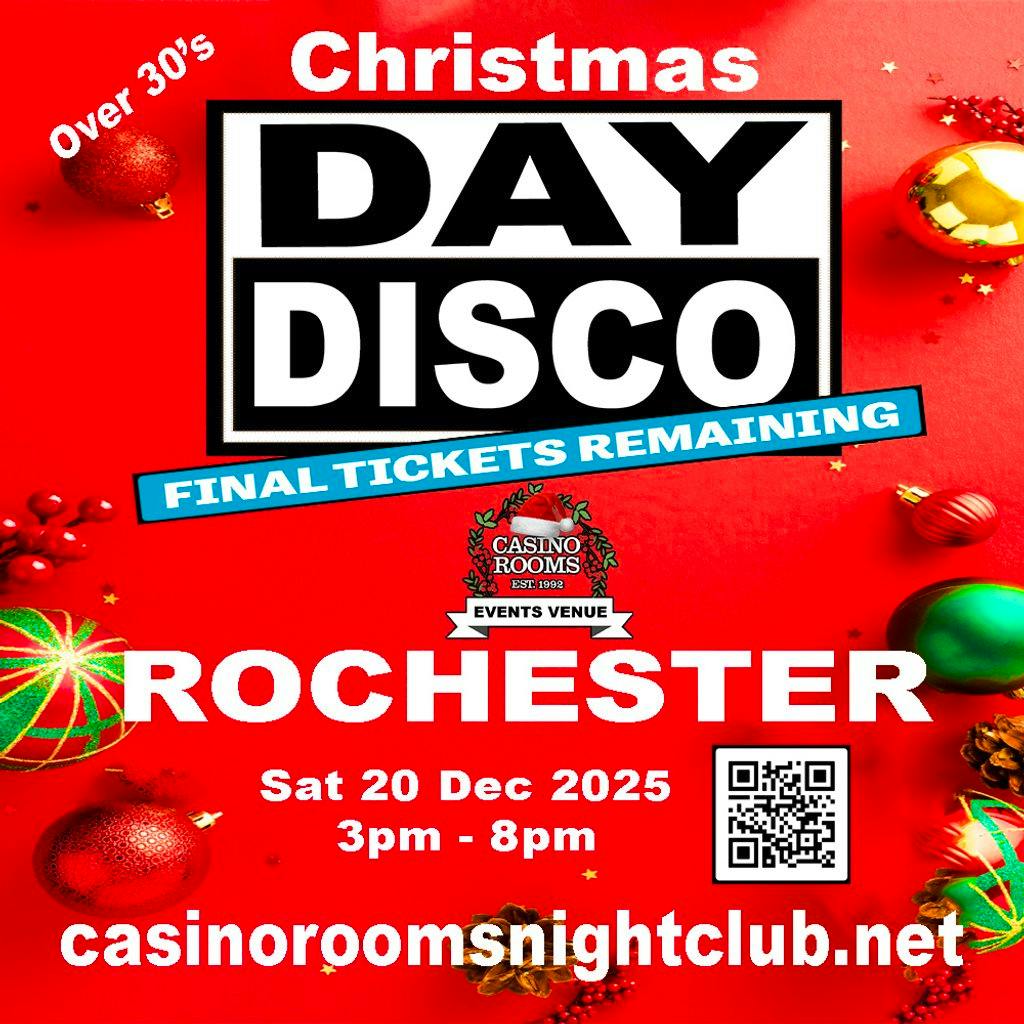Day  Disco (Over 30's) Xmas Special Saturday 20th December 2025 at Casino Rooms
