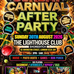 Sunday Carnival After Party - Everyone Free Before 12AM