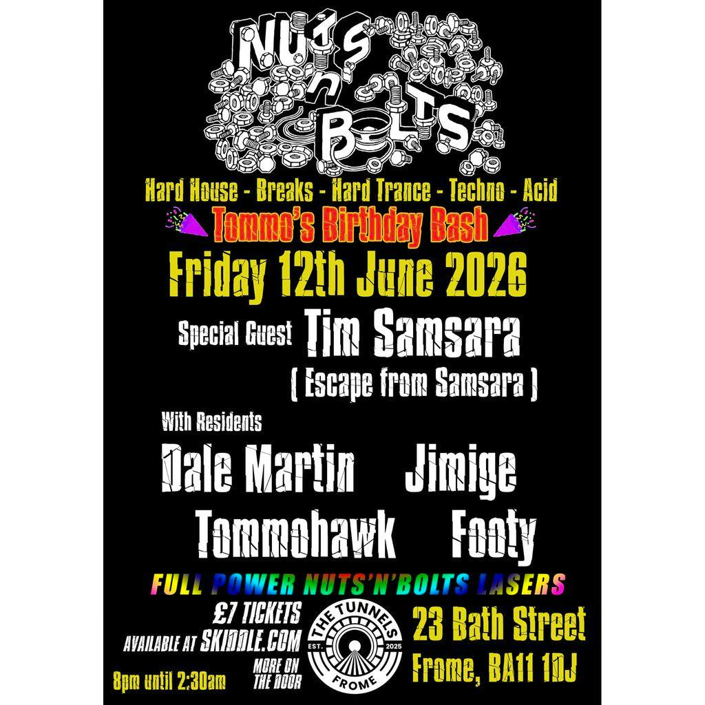 Nuts 'n Bolts Techno Tommo's Birthday Bash at The Tunnels Frome