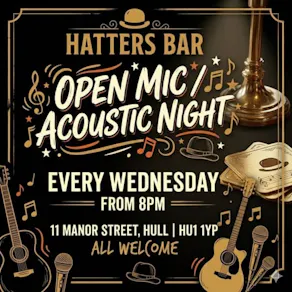 Acoustic Wonderland Open Mic at Hatters Cafe Bar special guest
