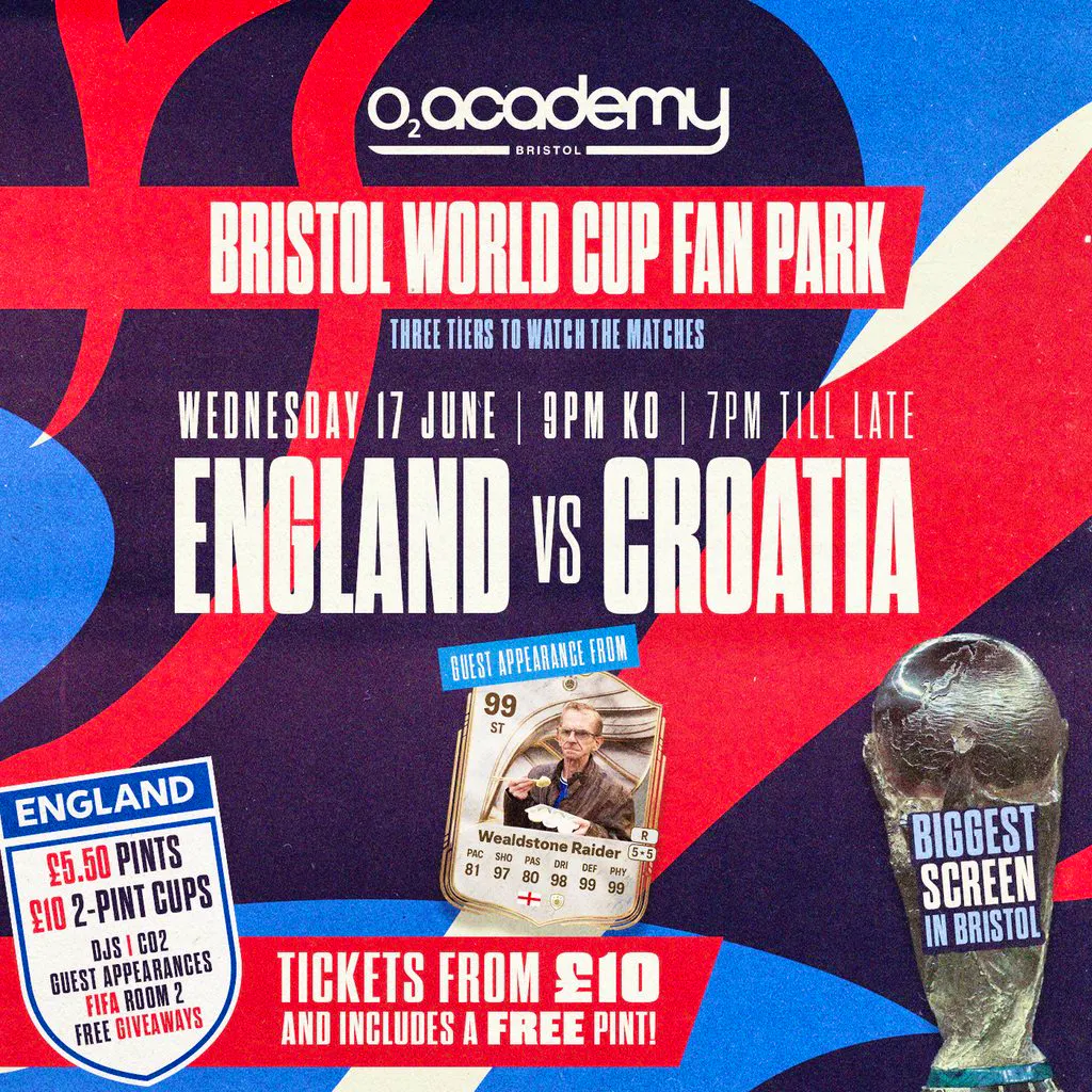Bristol World Cup Fan Park - England vs Croatia! at O2 Bristol Academy