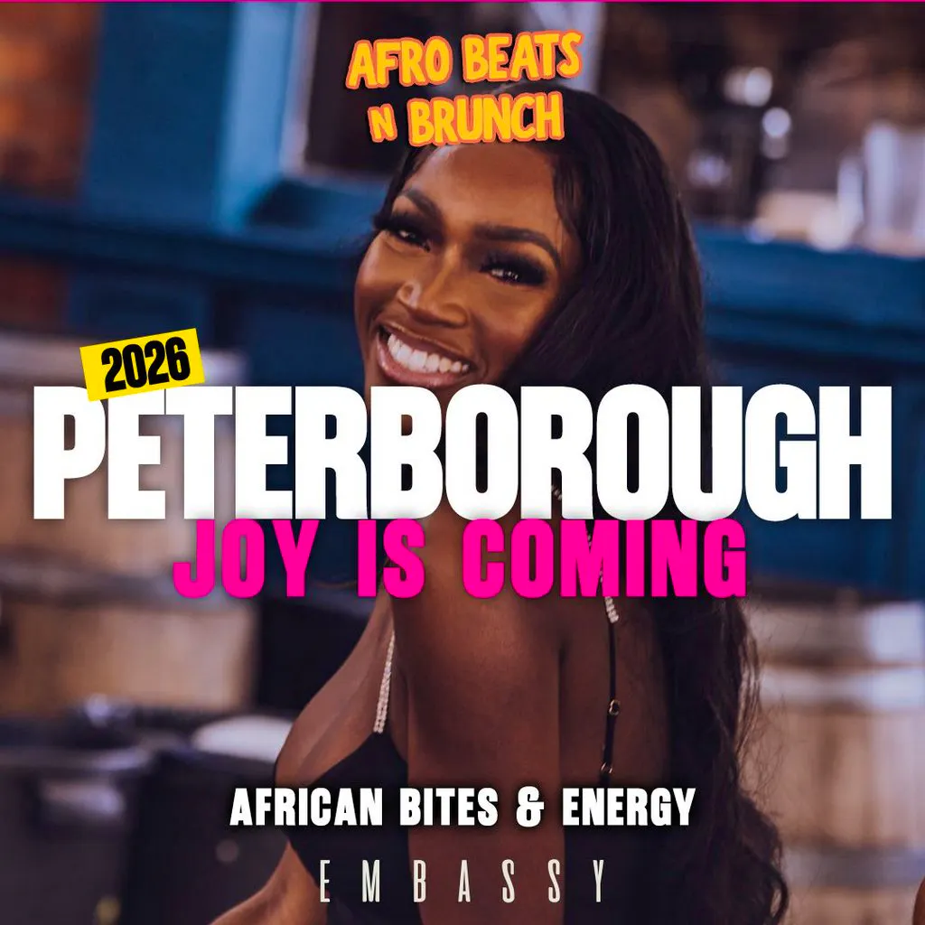 PETERBOROUGH 13th June - Afrobeats N Brunch - Joy is coming at Embassy  Flares  Red Room