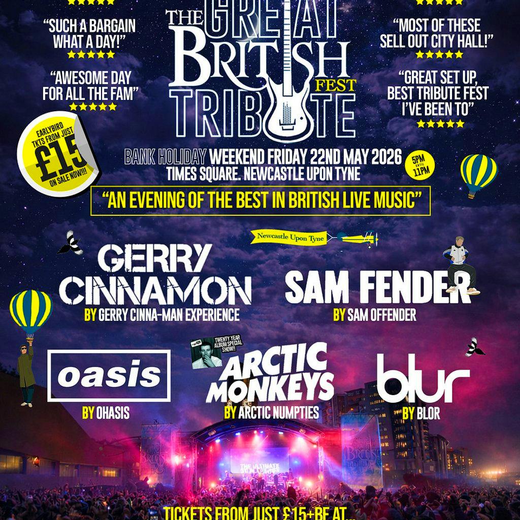 Great British Tribute Fest 2026 at  Times Square Scotswood Road Newcastle Upon Tyne NE1 4E