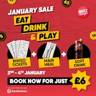 Eat, Drink & Play - Peterborough - January at Buzz Bingo Peterborough