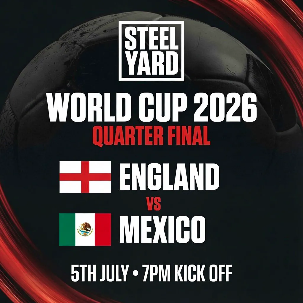 England vs Mexico | Last 16| World Cup 2026 Live at SYSheffield (Steel Yard)