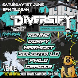 DIVERSIFY24' Mid Life Krisis Sound System Tickets | The Victoria Swindon  | Sat 1st June 2024 Lineup