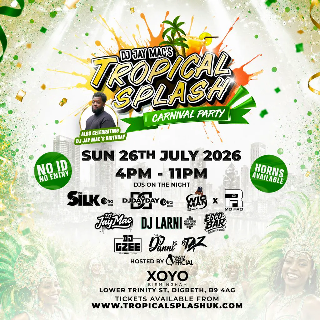 Dj Jay Mac's Tropical Splash Carnival Party at XOYO
