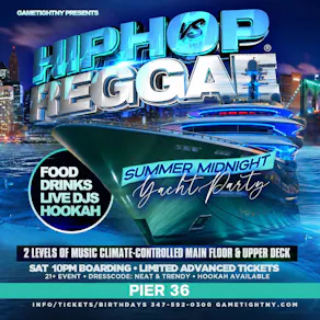 NYC HIP HOP VS REGGAE Saturday Midnight Yacht Party Cruise