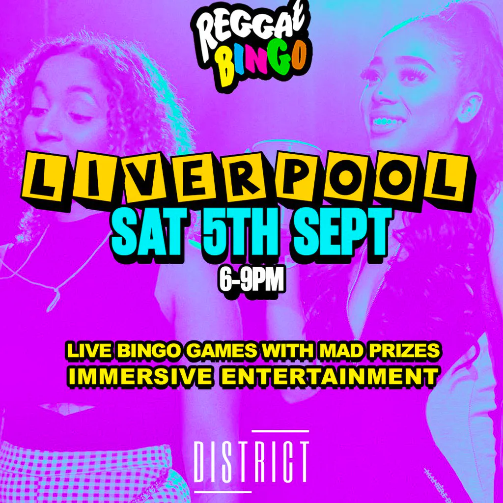Reggae Bingo - Liverpool - Sat 5th Sept at District 61 Jordan St, Liverpool L1 0BE