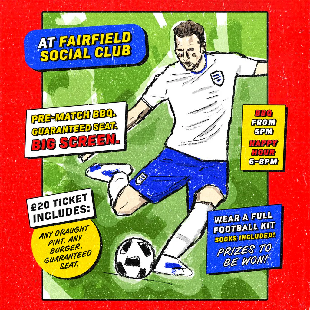 ENGLAND v CROATIA at FSC at Fairfield Social Club