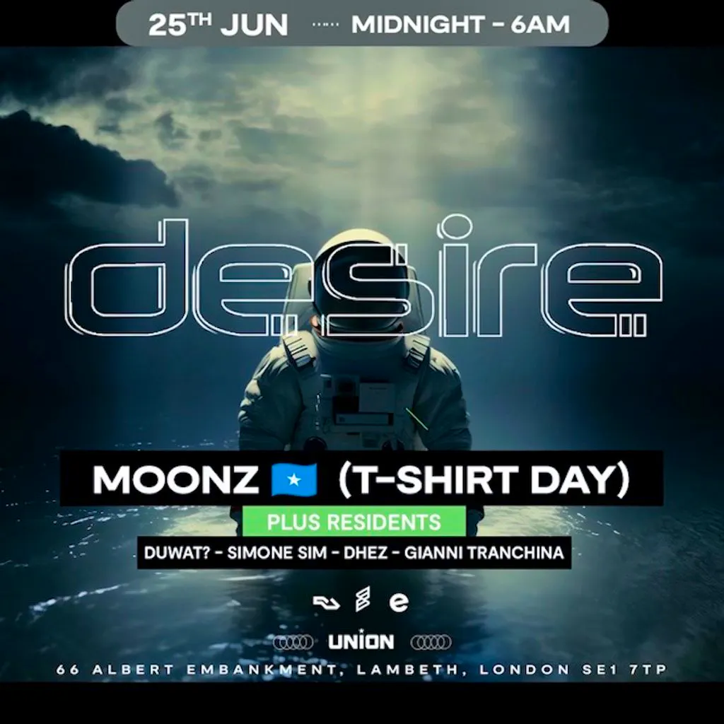 DESIRE - Weekly Thursday After Party - Moonz at Union Club Vauxhall