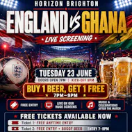 ENGLAND vs GHANA: FREE FAN ZONE AT HORIZON at Horizon Nightclub