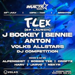 Invicta Audio | Brighton: T-Lex, J Bookey, Bennie, Anton Tickets | The Volks Nightclub Brighton  | Fri 19th July 2024 Lineup