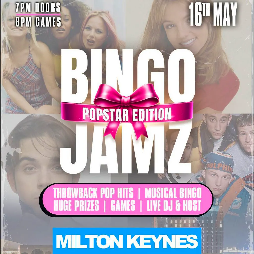 Bingo Jamz Milton Keynes: Popstar Edition: 16th May at Rumble Rooms