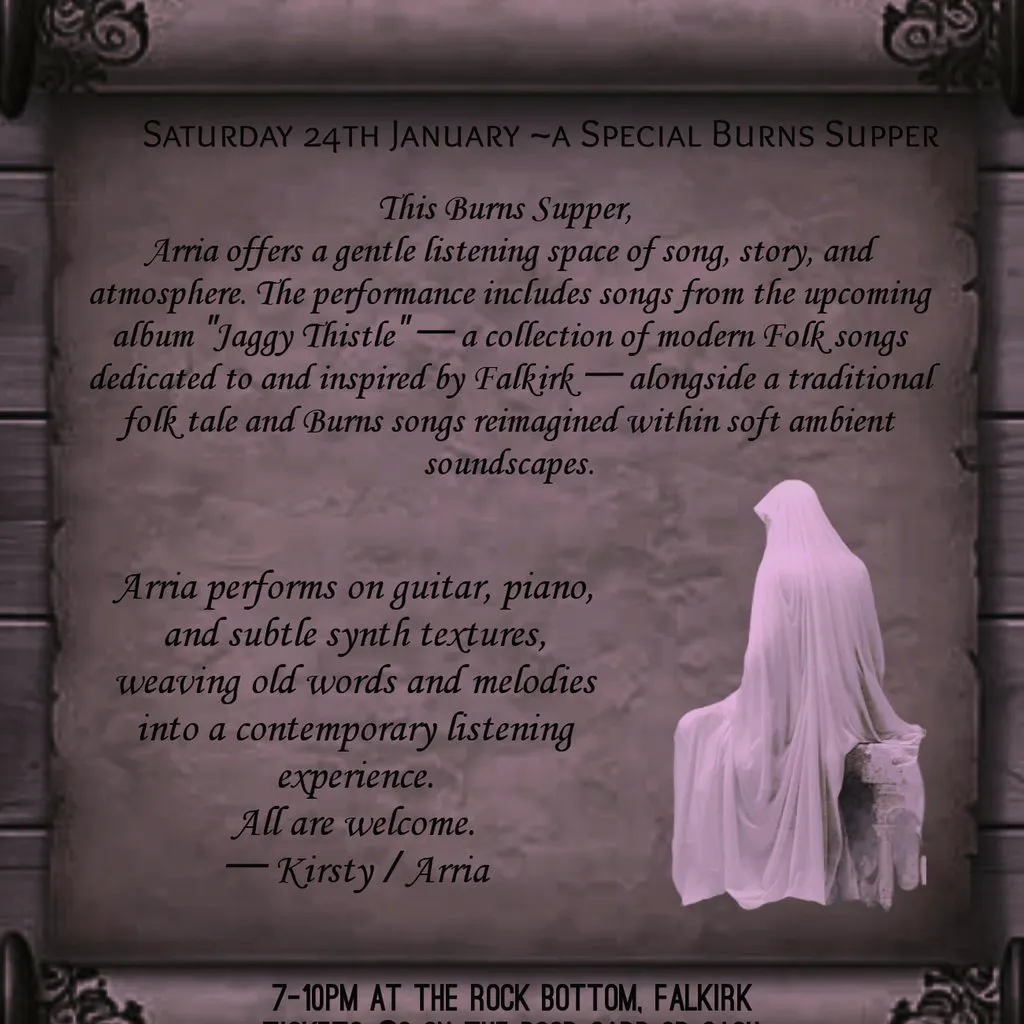 Special Burns Supper: Stories, Songs, Soundscapes with Arria at The Rock Bottom