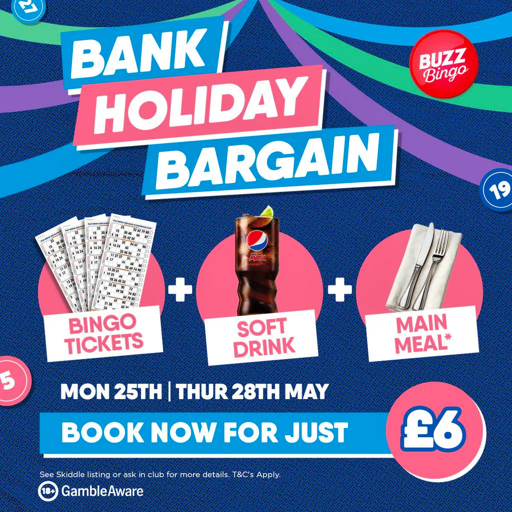 Bank Holiday Bargain - Buzz Bingo Ashmore Park 25/05 at Buzz Bingo Ashmore Park