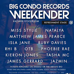 Big Condo Records Weekender Presents The Refreshment Stage