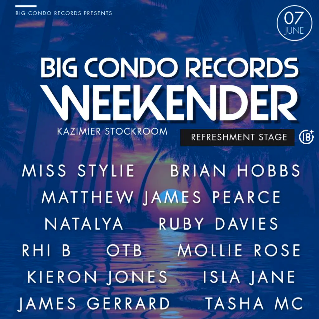 Big Condo Records Weekender Presents The Refreshment Stage at Kazimier Stockroom