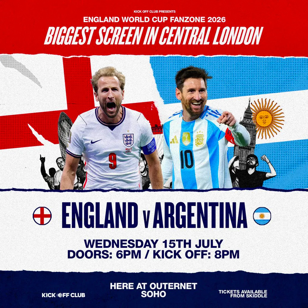 England Fanzone Soho: England vs Argentina - Semi Final!!! at HERE At Outernet
