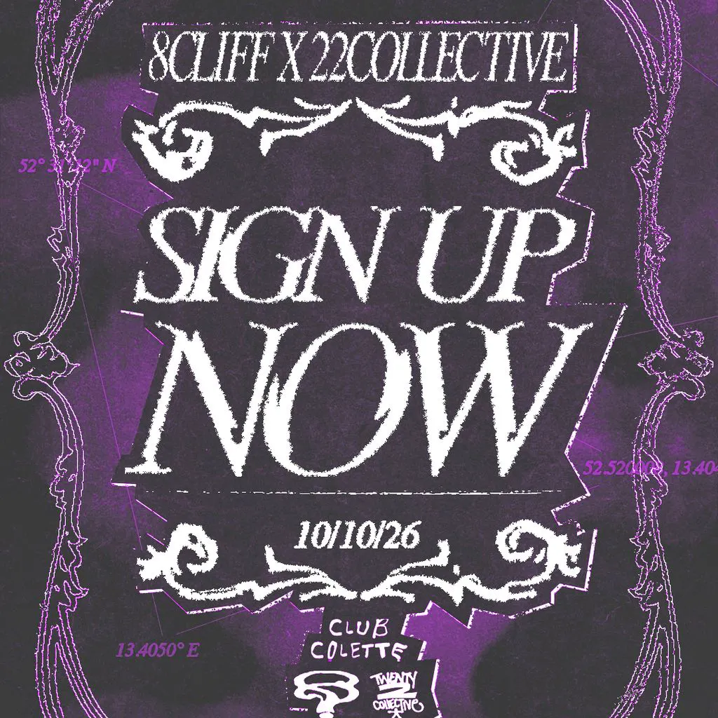 8 Cliff & 22 pres: The Ghost (extended set) + more, SIGN UP NOW at Club Colette