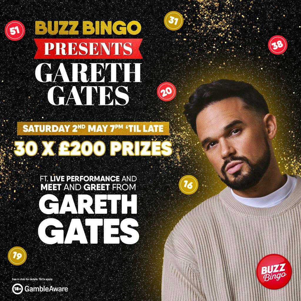 Gareth Gates - Buzz Bingo Feltham 02/05/2026 at Buzz Bingo Feltham