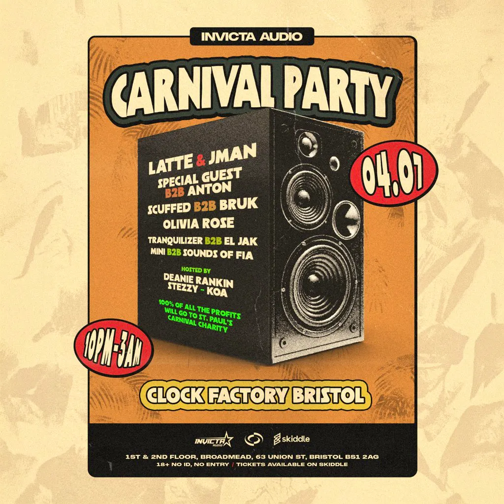 Invicta Audio Carnival After Party [Charity Fundraiser] at Clock Factory Bristol