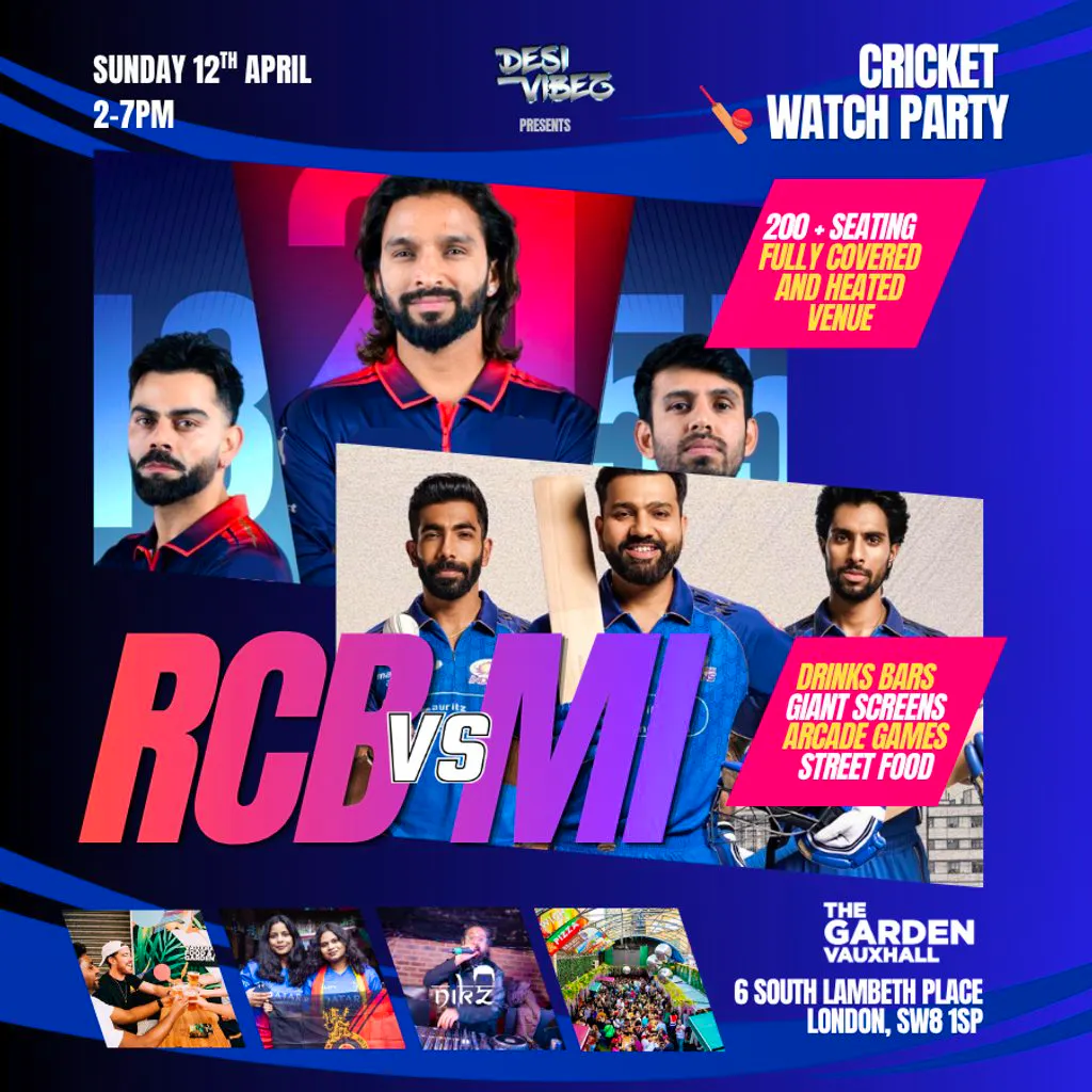 RCB vs MI - Cricket Screening and Party at The Garden Vauxhall