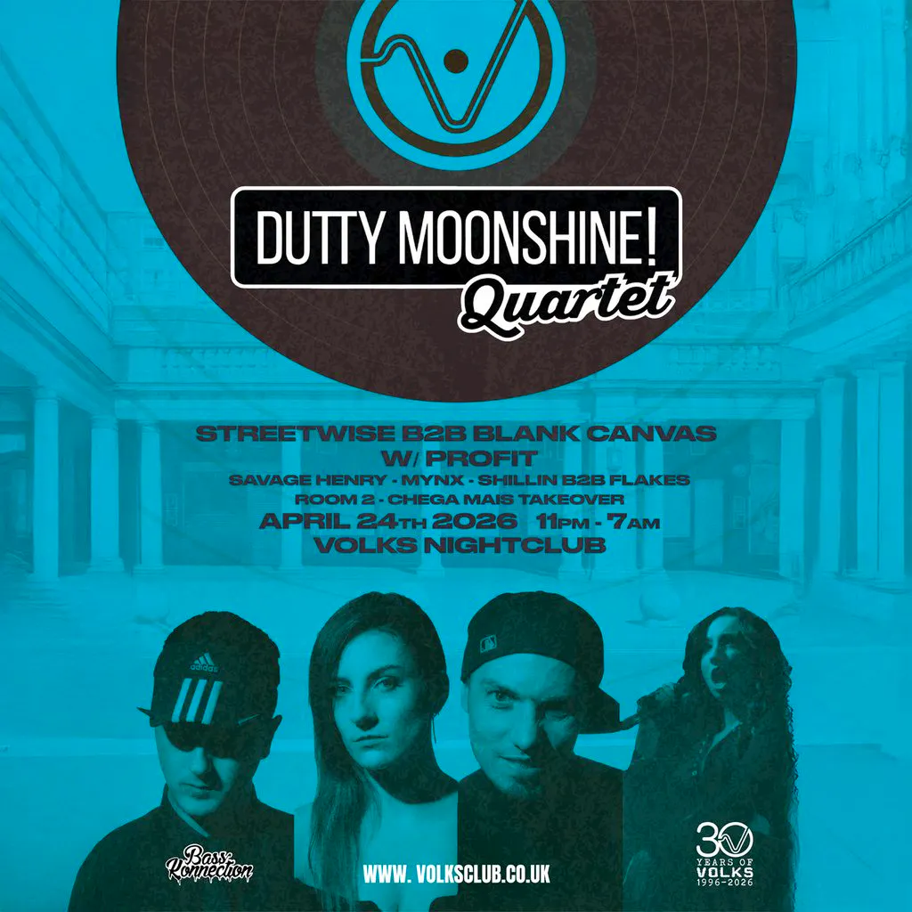 Dutty Moonshine - Quartet + Support at The Volks Nightclub