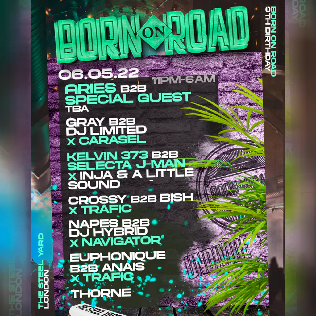 Born On Road - London Tickets | The Steel Yard London | Fri 6th May 2022 Lineup