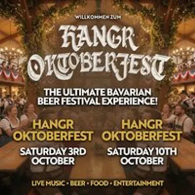 Hangr Oktoberfest 2026 poster at Hangr Warehouse