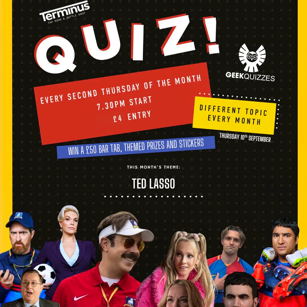 Ted Lasso Quiz Event at Terminus Tap Room And Bottle Shop