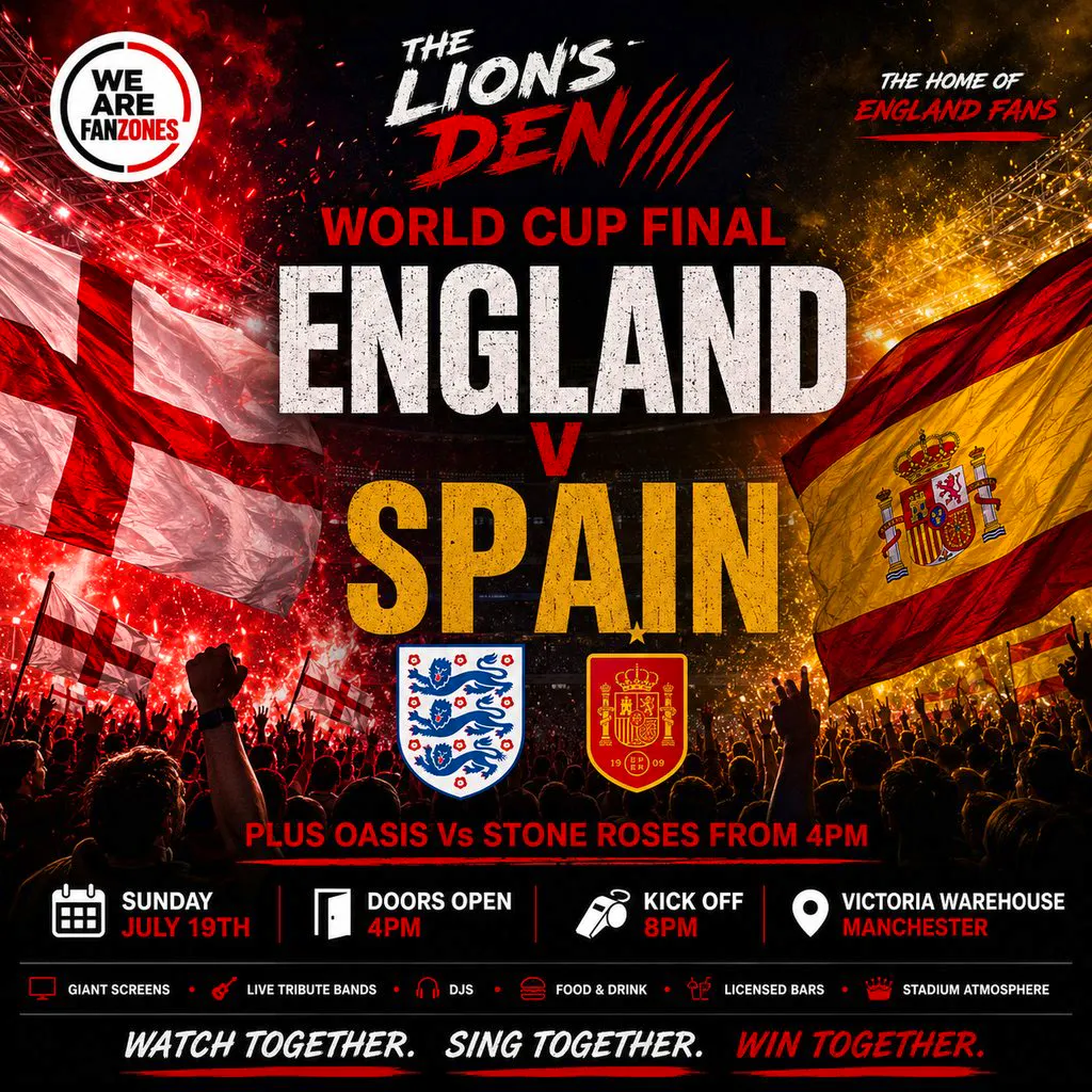 England V Spain World Cup Fanzone at O2 Victoria Warehouse