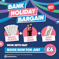 Bank Holiday Bargain - Buzz Bingo Clacton on Sea 25/05 at Buzz Bingo Clacton