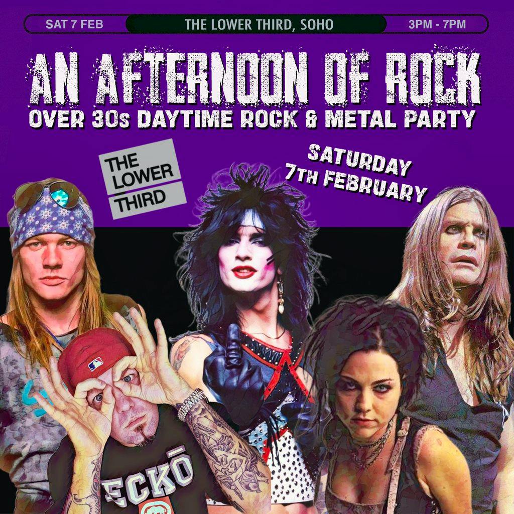 An Afternoon of Rock III: LONDON (Over 30s Rock/Metal) 3pm-7pm at The Lower Third