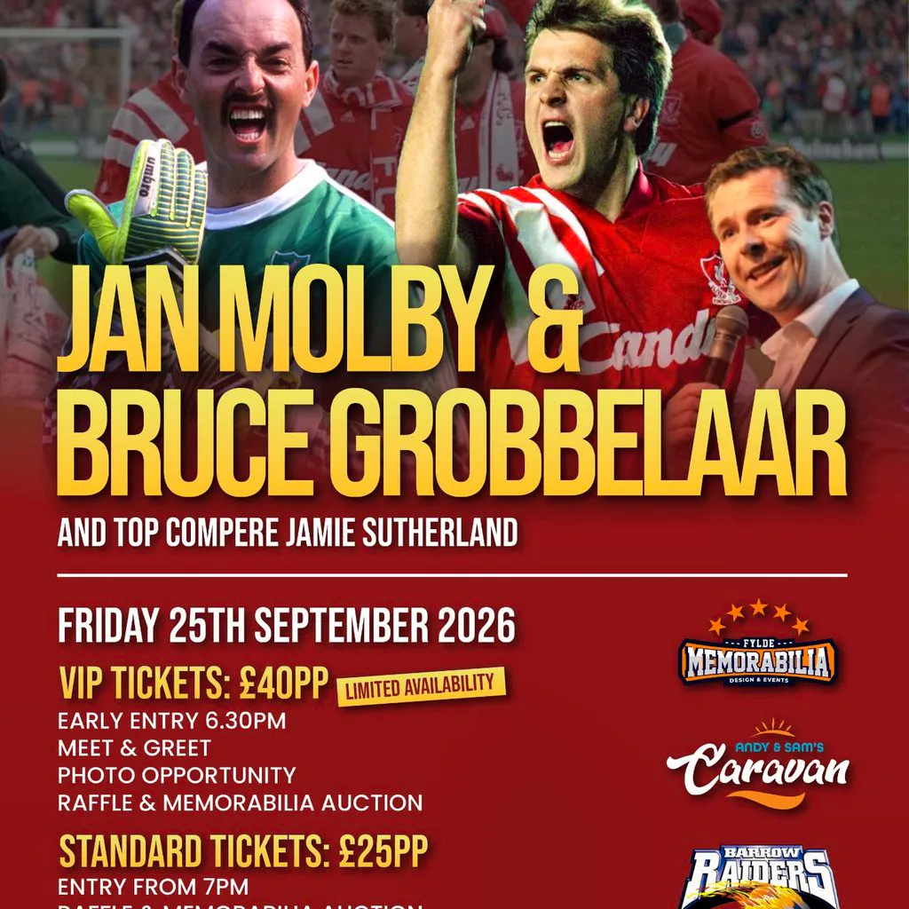 An Evening with Bruce Grobbelaar and Jan Molby at Barrow Rugby Football Club Ltd