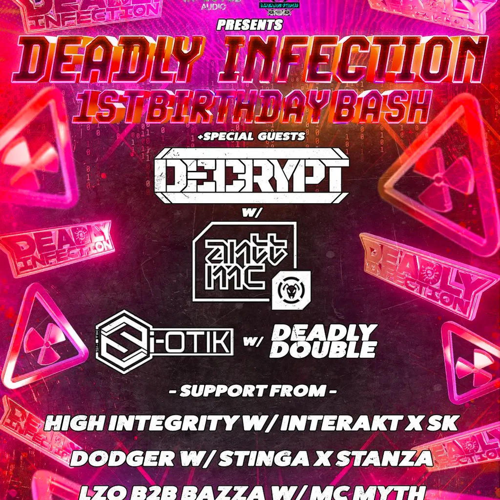 DEADLY INFECTION 1st birthday bash at UPSTAIRS AT THE CASTLE