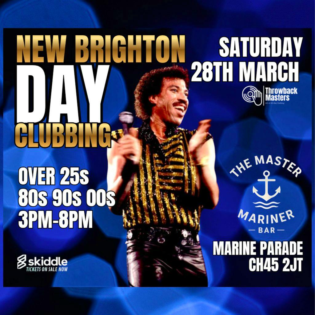 Throwback Masters New Brighton Over 25s Day Clubbing 80s 90s 00s at The Master Mariner