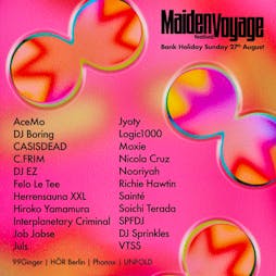 Maiden Voyage Festival 2023 Tickets | Lee Valley Showground London  | Sun 27th August 2023 Lineup
