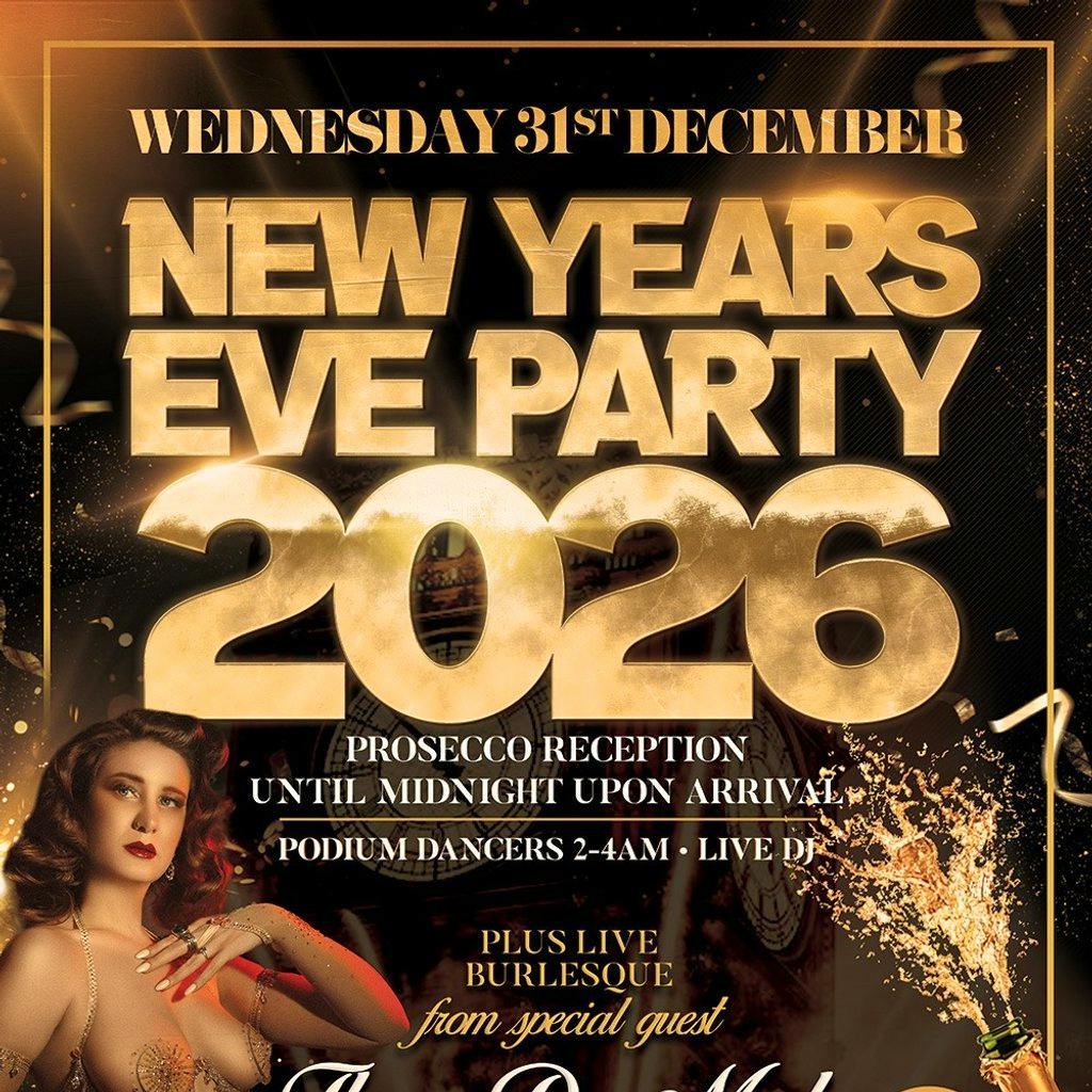 Club Heat NYE Party. Prosecco Reception & Fleur Du Mal Live at Heat, 2 Hertford Place, Coventry, CV1 3JZ