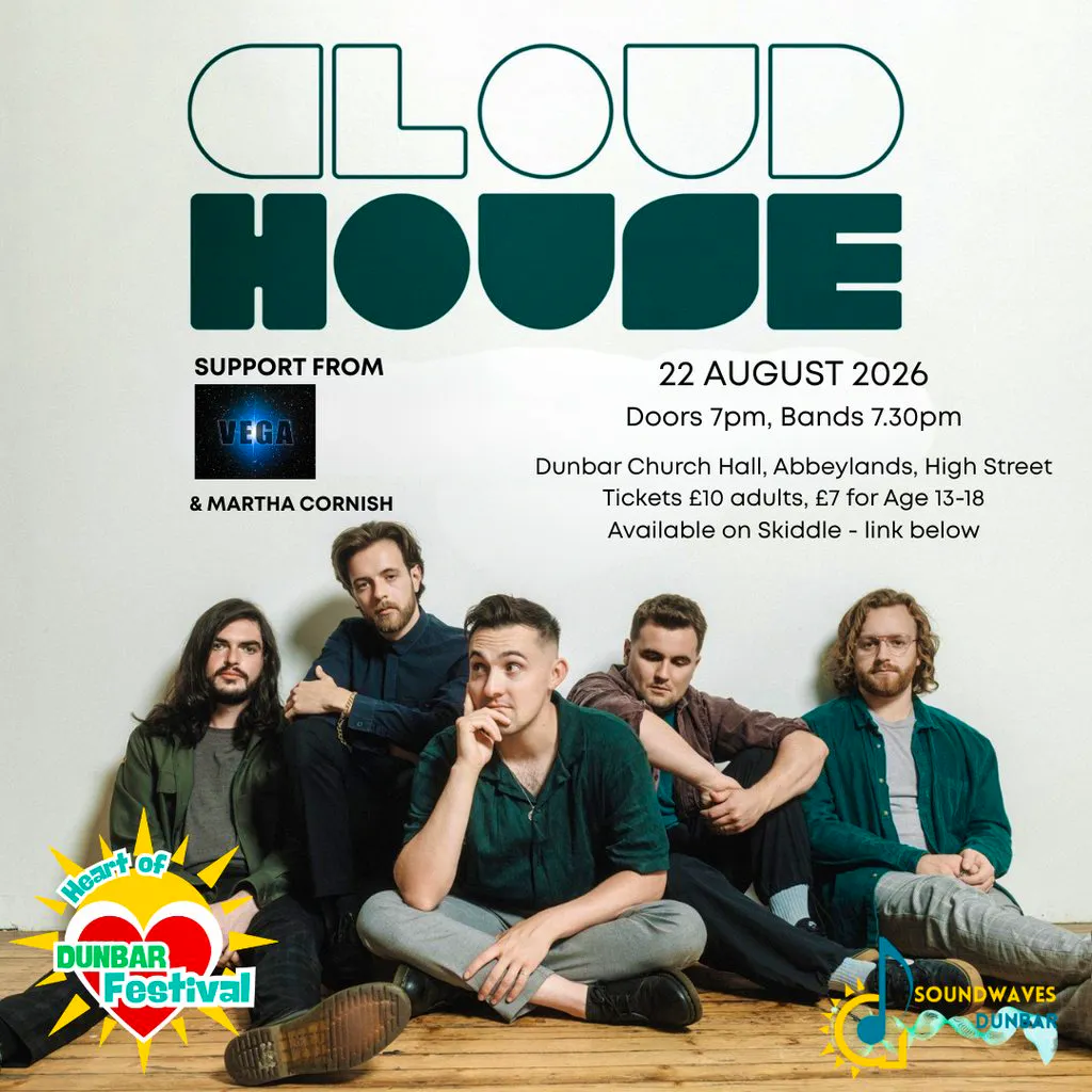 SoundWaves: Cloud House Band plus support at Dunbar Parish Church Hall