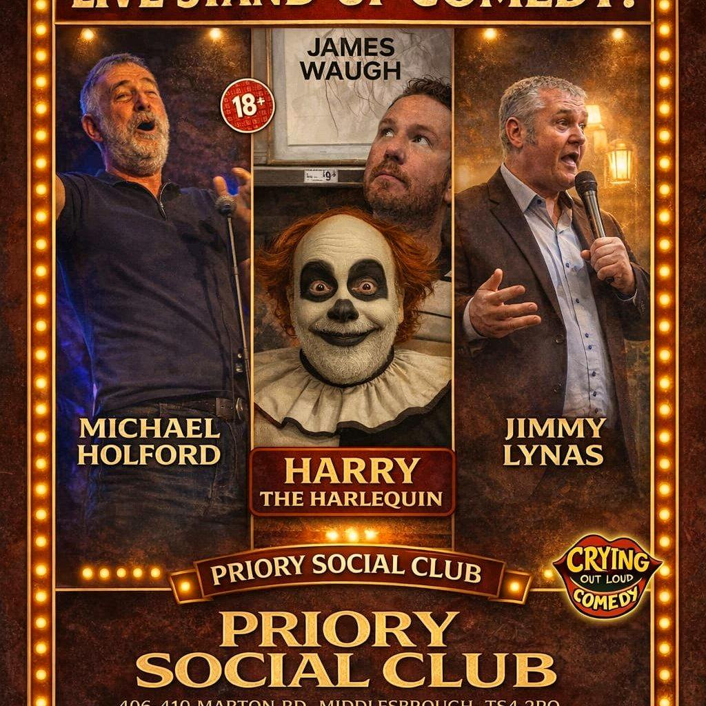 Crying out loud comedy 26/02/2026 at Priory Social Club