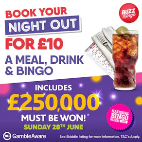 £10 Bingo Night Out 28/06 - Buzz Bingo Irvine
