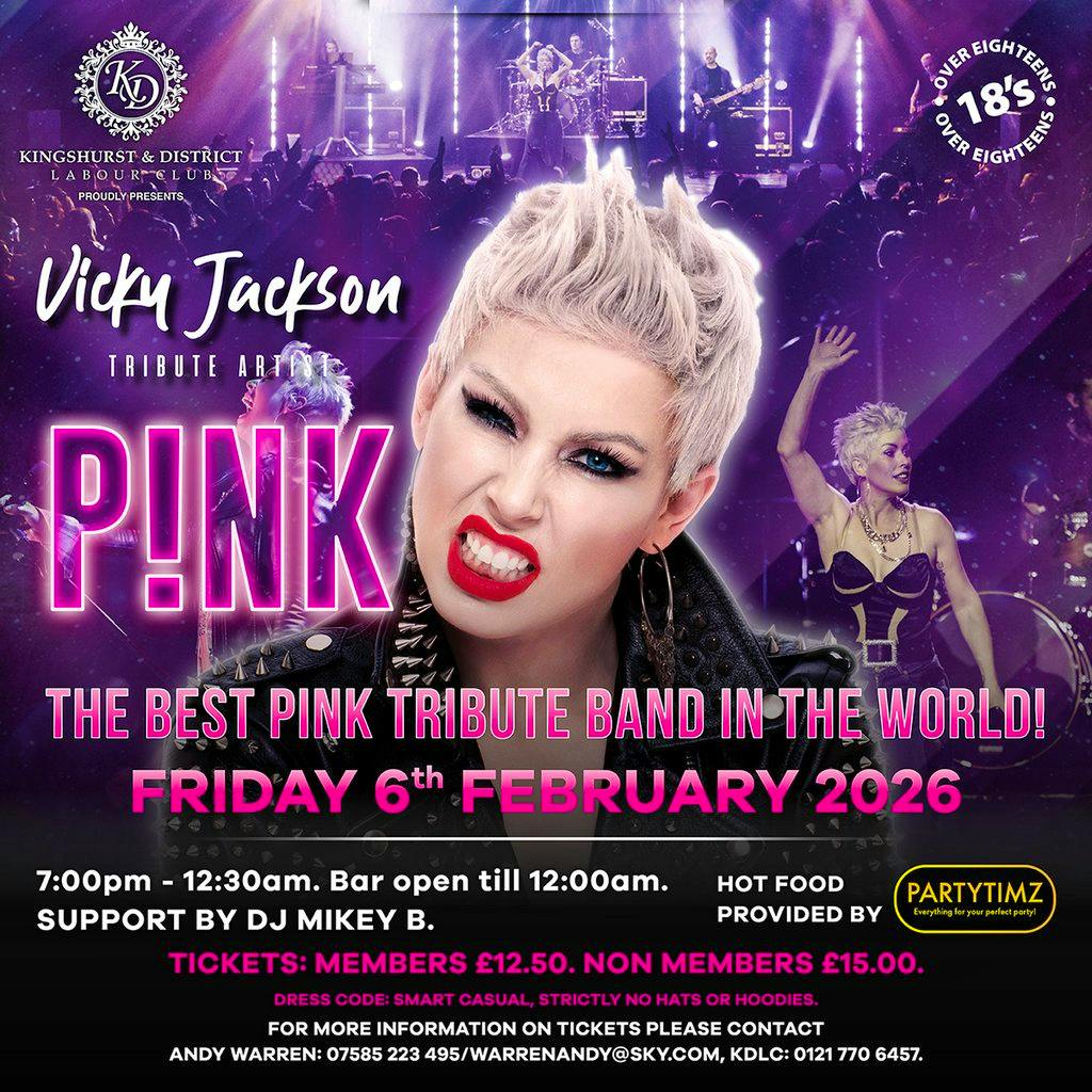 Vicky Jackson as PINK at Kingshurst Labour Club 