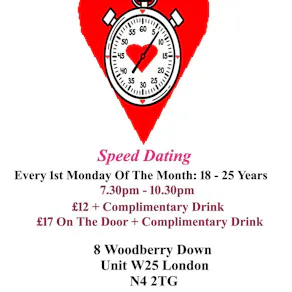 Speed Dating. 18 - 25 years. Mondays
