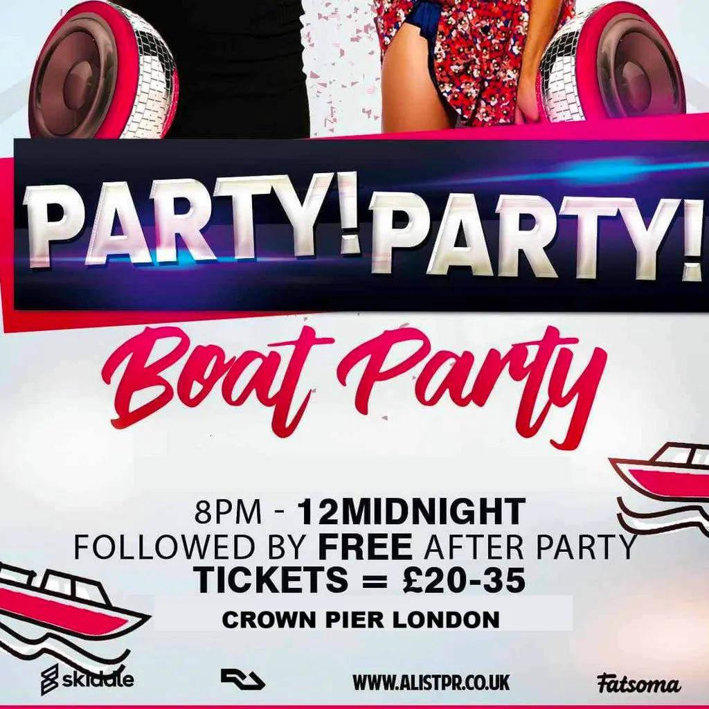 Party Party London boat party + free after party at Crown Pier