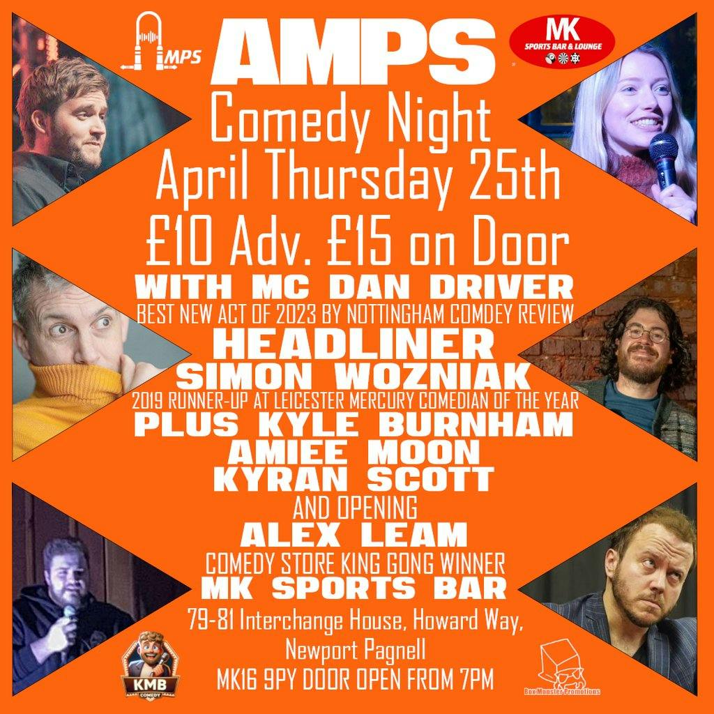 Amps Comedy Night MK Sports Bar And Lounge Newport Pagnell Thu 25