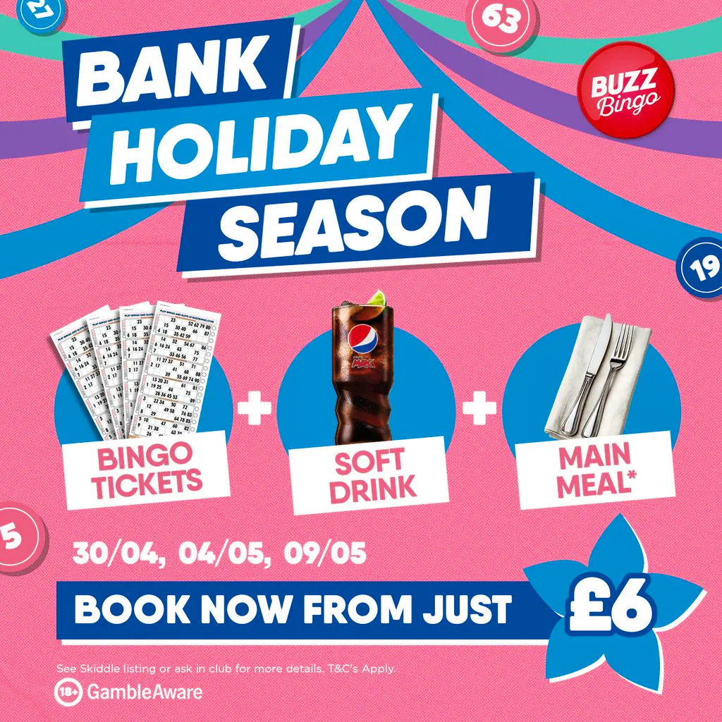 Bank Holiday Season - Buzz Bingo Grimsby 30/04 at Buzz Bingo Grimsby