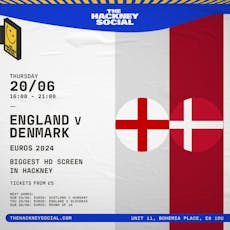 Live Football: England vs Denmark (EUROS) at The Hackney Social